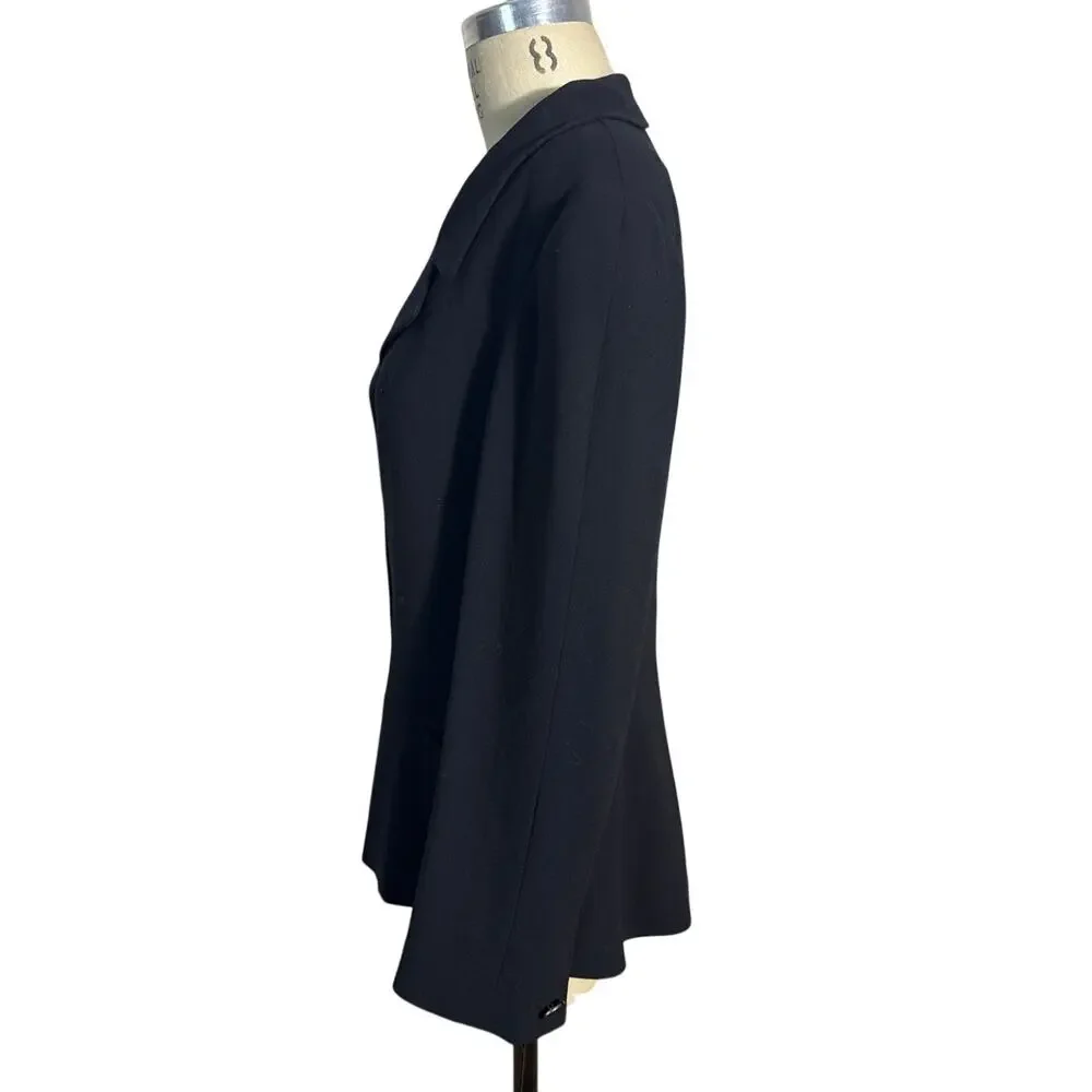 Vintage Chanel Single Breasted Fitted Wool Blazer in Black Size 44